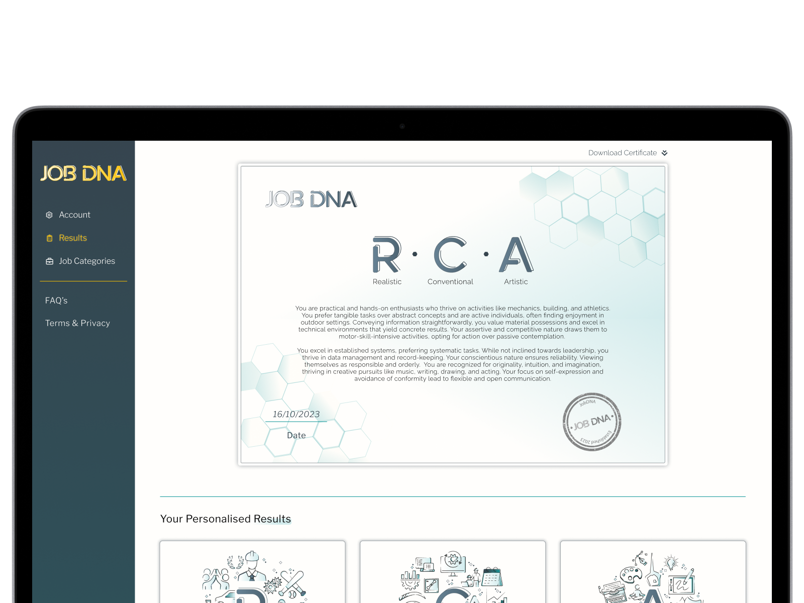 MY JOB DNA : site